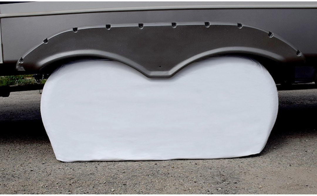 ADCO Double Axle Tire Guard Large White - Part Number 3922