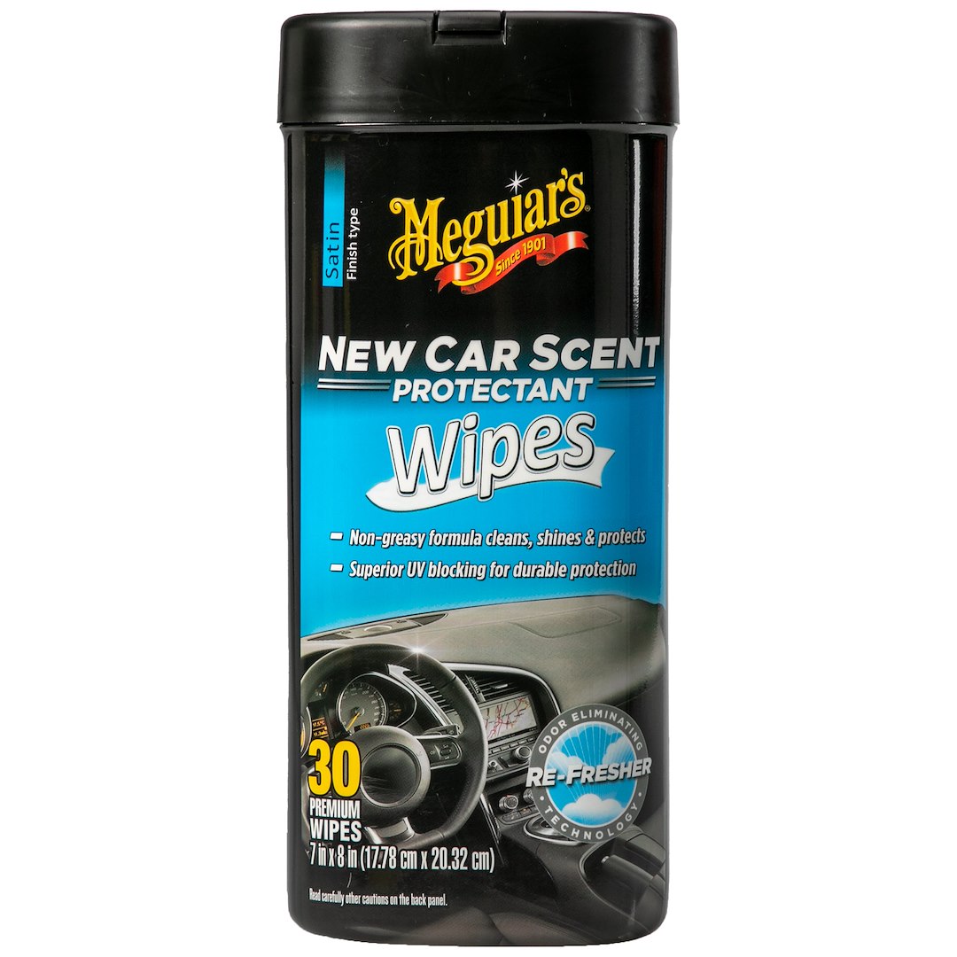Meguiar's Wax G4200 New Car Scent Protectant Wipes for Interior & Exterior Shine