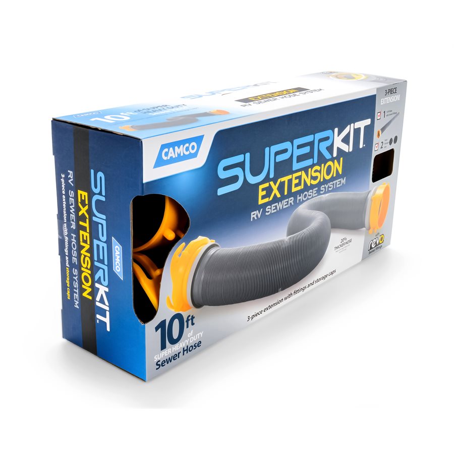 Camco SuperKit 10' Sewer Hose Extension – Durable RV Waste Water Connection