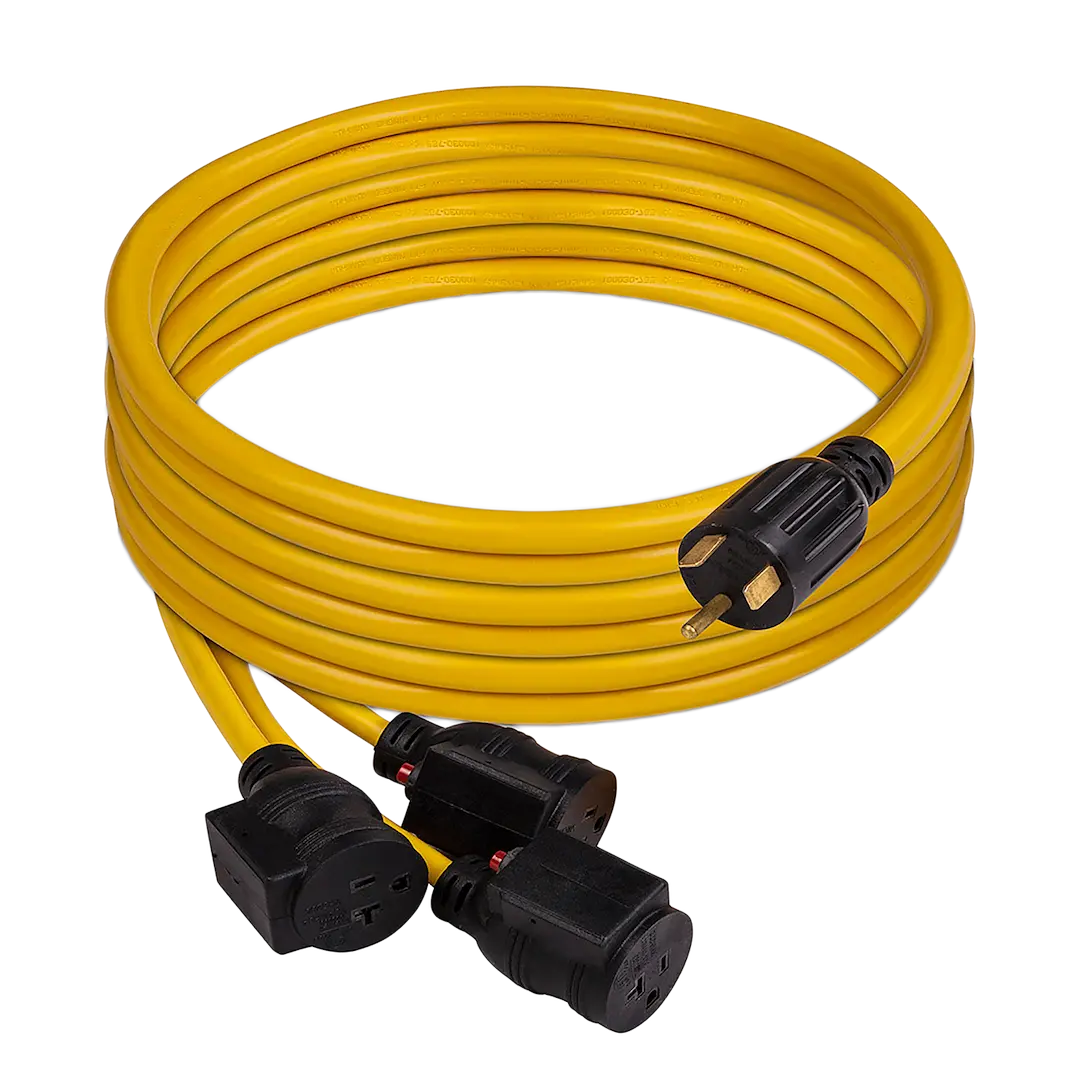 FIRMAN POWER Part 1101 TT-30P to 3 x 5-20R Power Cord, 25 Feet