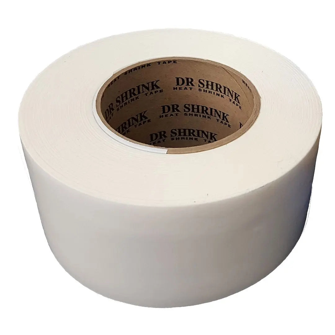 DR. SHRINK 3' x 180' White Heat Shrink Tape - High-Quality Heat Shrink Wrap for Packaging and Repairs