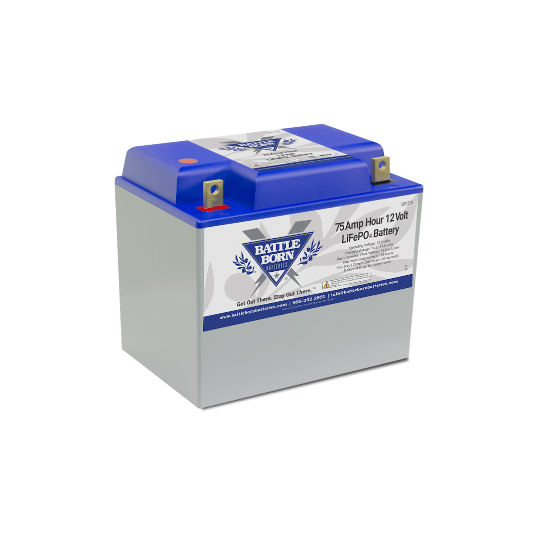 Battle Born 75AH 12V Group 24 Lithium Iron Phosphate Deep Cycle Battery (Part BB1275)