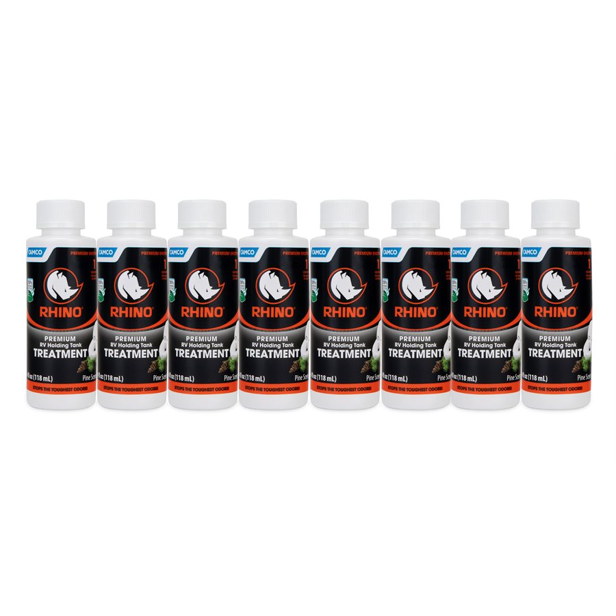 Camco RhinoTank Treatment 8-4 oz - Eco-Friendly RV Freshwater System Cleaner