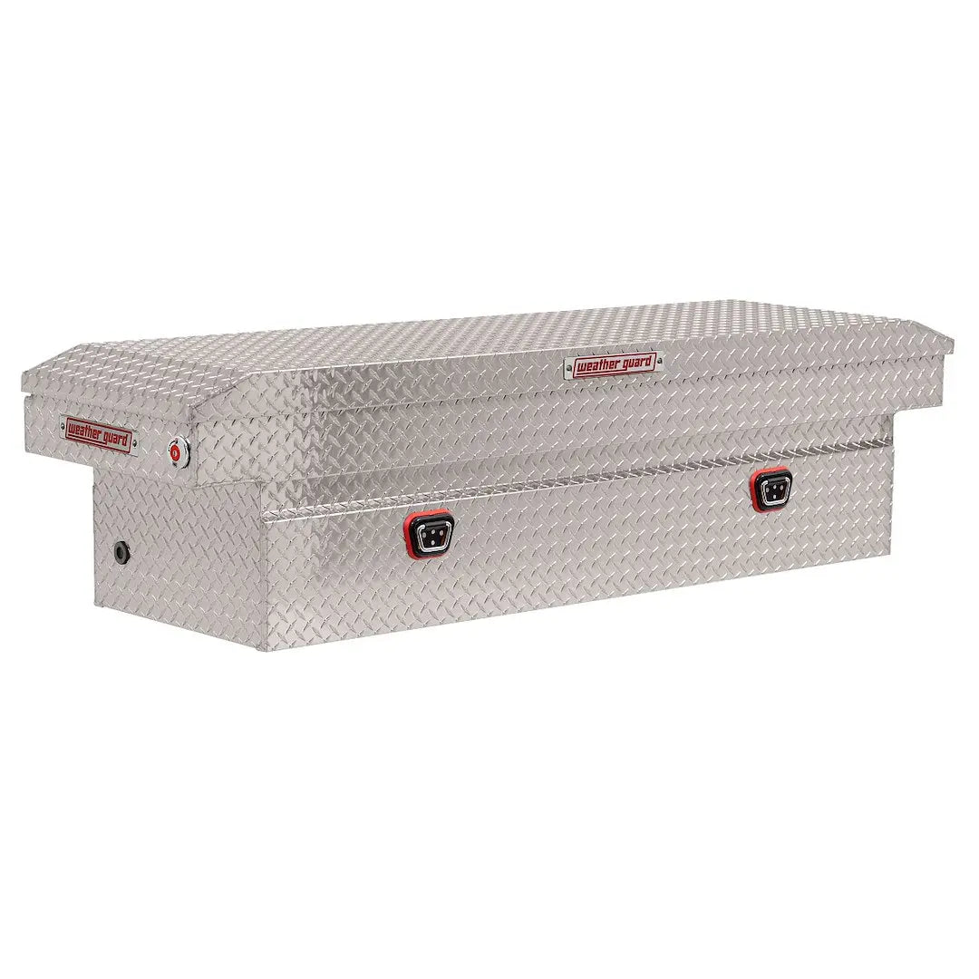 WeatherGuard Saddle Box Model 127004 – Durable Aluminum Storage Solution for Trucks