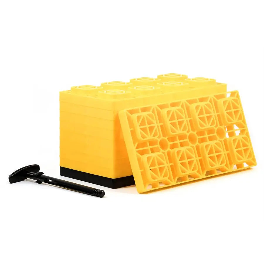 Camco LEVBLOCKS THDL 4x2 10-Pack - Durable Leveling Blocks for RV and Trailer Stability