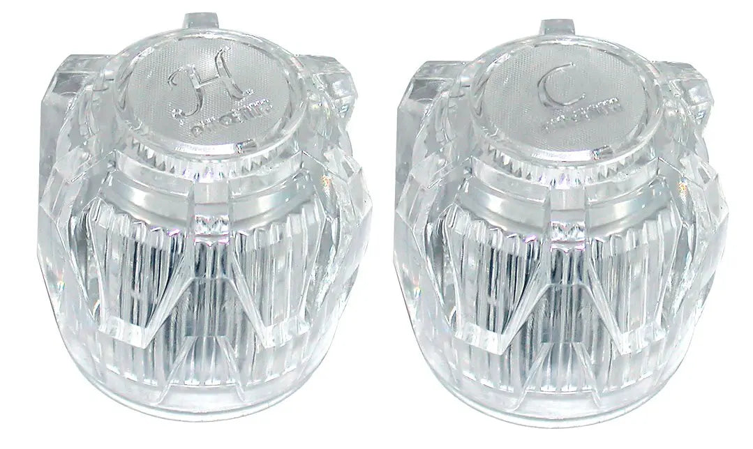 Valterra LLC Handle Set in Clear for Hot and Cold Water Applications (Part Number PF287015)