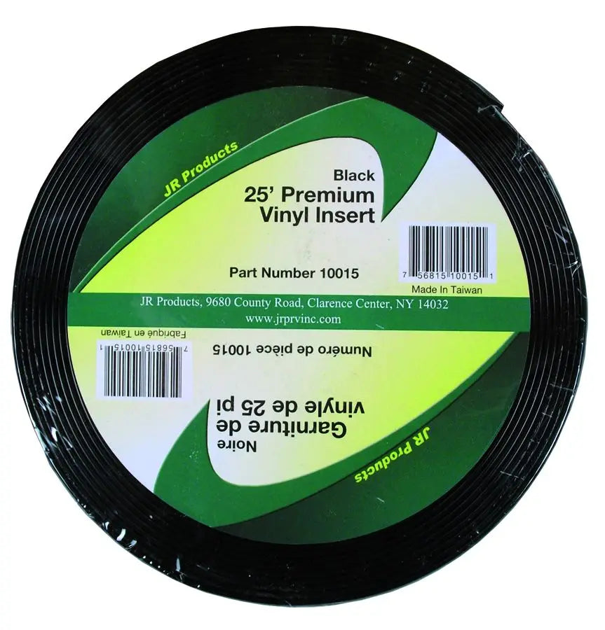 JR Products 10015 25' Vinyl Insert in Black - Durable Interior Trim Solution