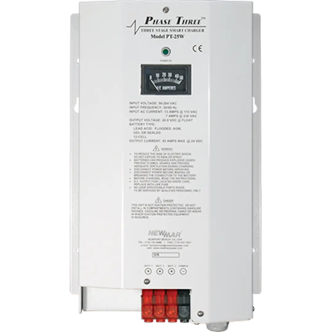 NEWMAR PT25W 12V 25A Phase 3 Battery Charger for RVs and Marine Applications