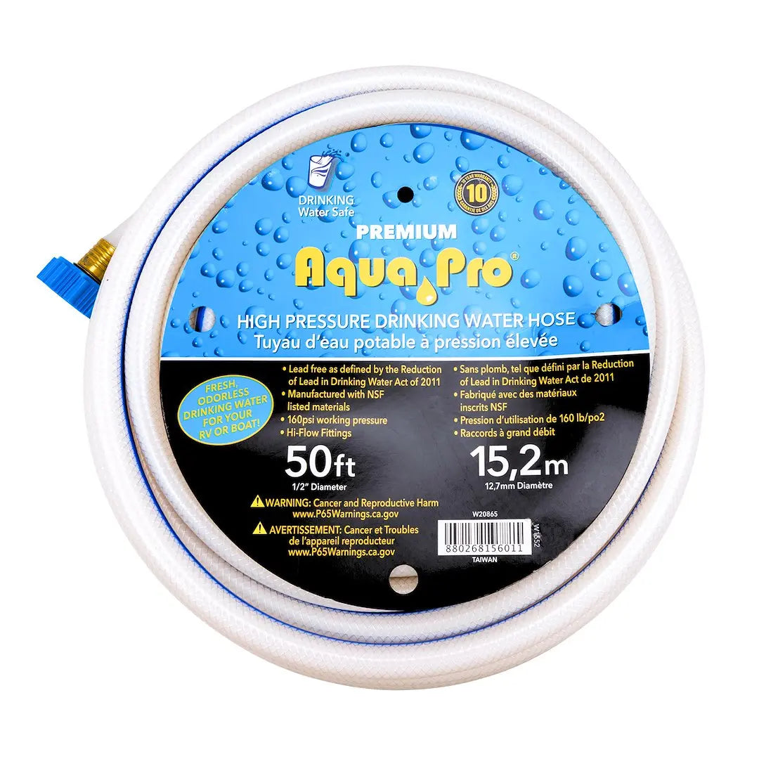 Aqua Pro DLX Water Line 1/2 Inch x 50 Feet - Durable Flexible Plumbing Supply