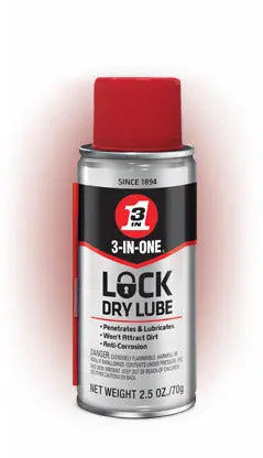 WD-40 3-in-1 Lock Lube, 2.5 oz. - Easy-to-Use Lubricant for Locks and Mechanisms