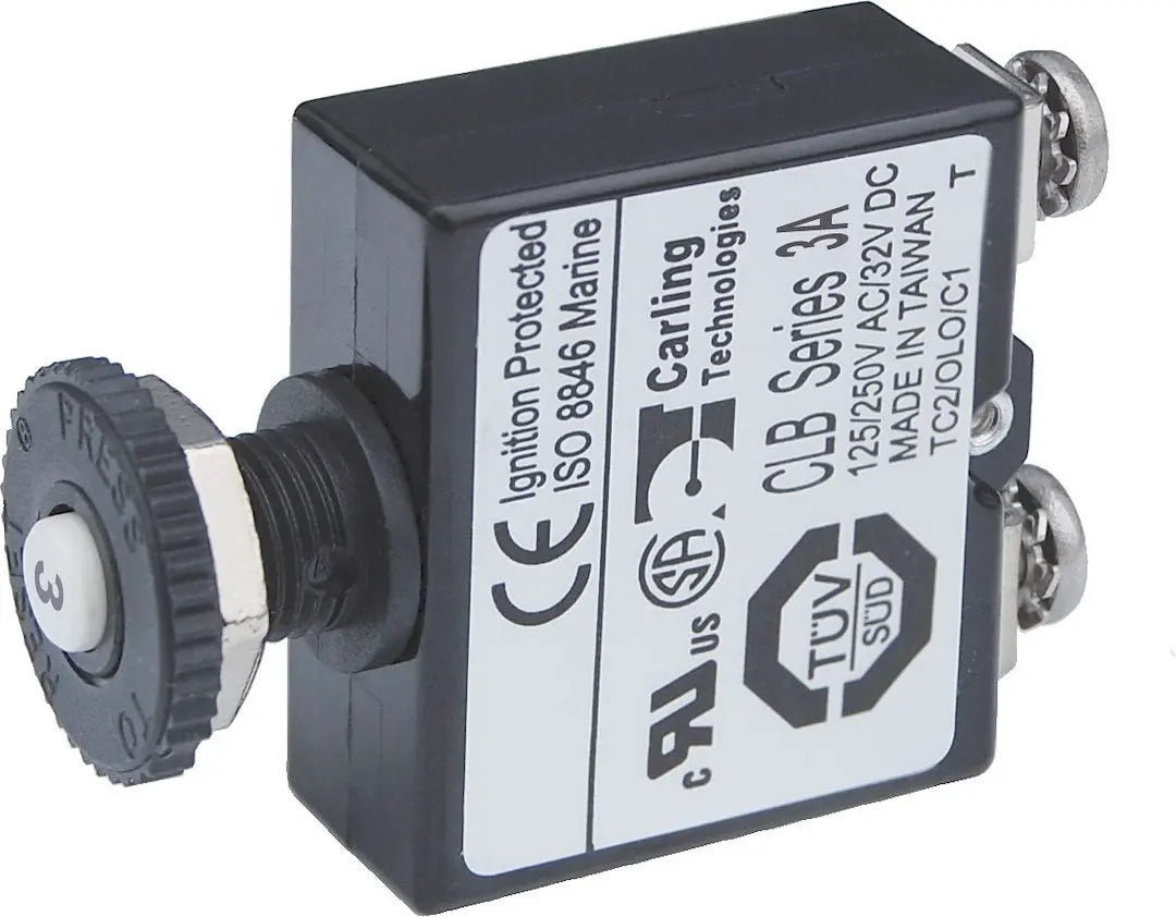 Blue Sea Systems 2129BSS Circuit Breaker Push Button, 3 Amp