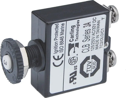 Blue Sea Systems 2129BSS Circuit Breaker Push Button, 3 Amp