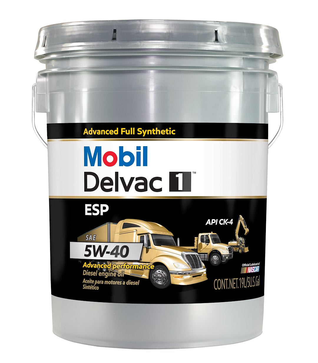 Mobil Delvac 1 ESP 5W-40 Synthetic Motor Oil - 5 Gallon Pail