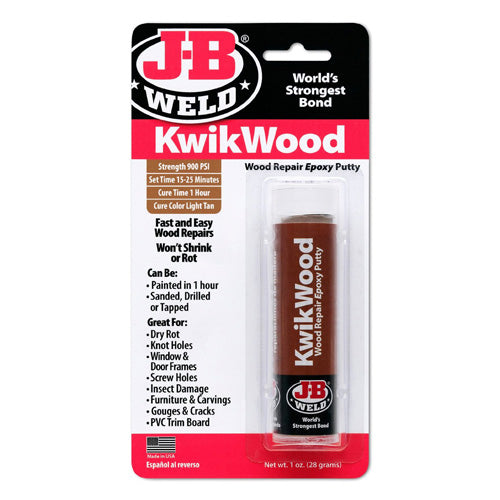 JB WELD KWIK WOOD Epoxy - Strong Adhesive for Wood Repairs and Restoration