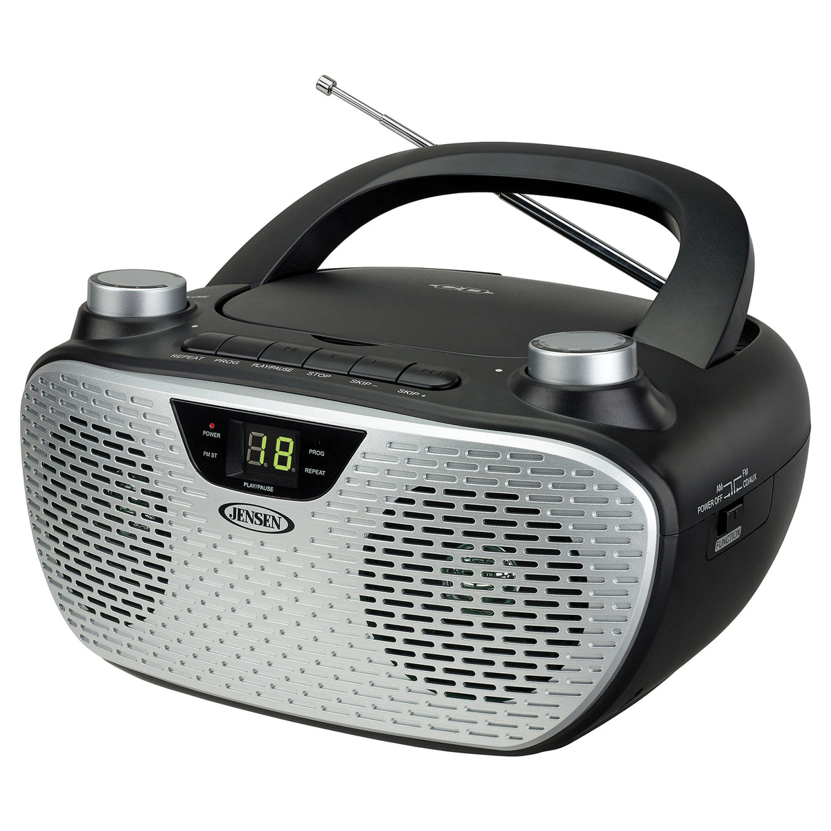 JENSEN CD-485-BK Portable Stereo CD Player and AM/FM Radio