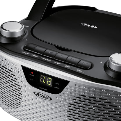 JENSEN CD-485-BK Portable Stereo CD Player and AM/FM Radio