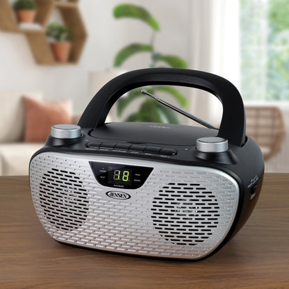 JENSEN CD-485-BK Portable Stereo CD Player and AM/FM Radio