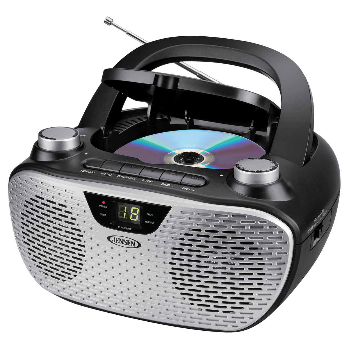 JENSEN CD-485-BK Portable Stereo CD Player and AM/FM Radio