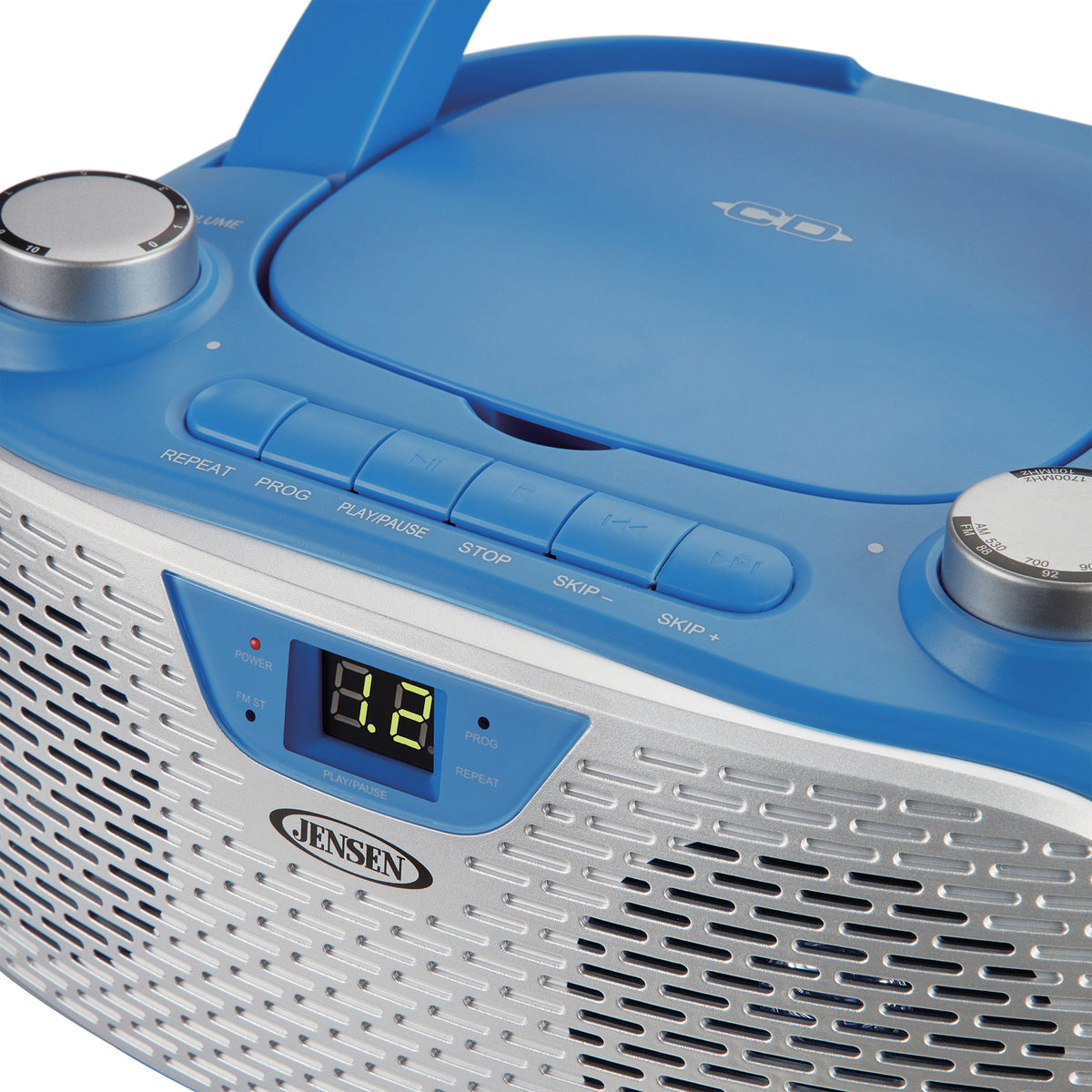JENSEN CD-485-BL Portable Stereo CD Player and AM/FM Radio, Blue