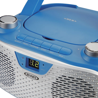 JENSEN CD-485-BL Portable Stereo CD Player and AM/FM Radio, Blue