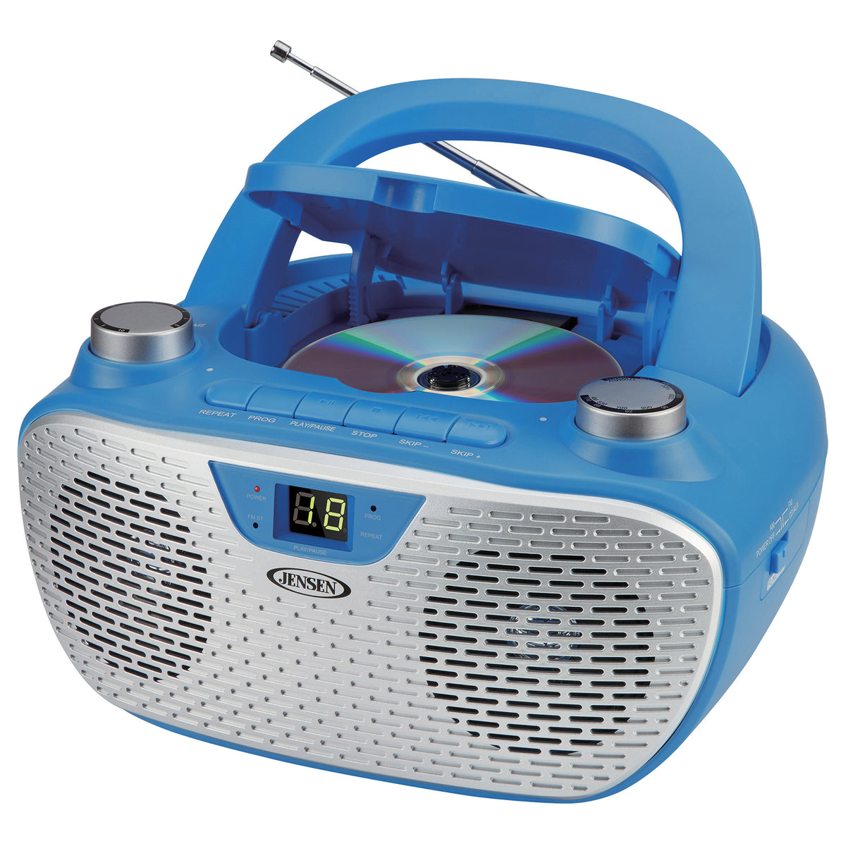 JENSEN CD-485-BL Portable Stereo CD Player and AM/FM Radio, Blue
