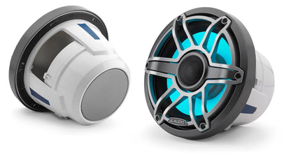 JL Audio M6 8.8in Coaxial Speakers Titanium Sport Grille with RGB LED