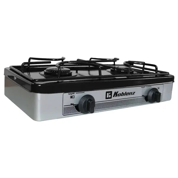 Koblenz PFK-200S 2 Burner Outdoor Portable Gas Stove in Silver