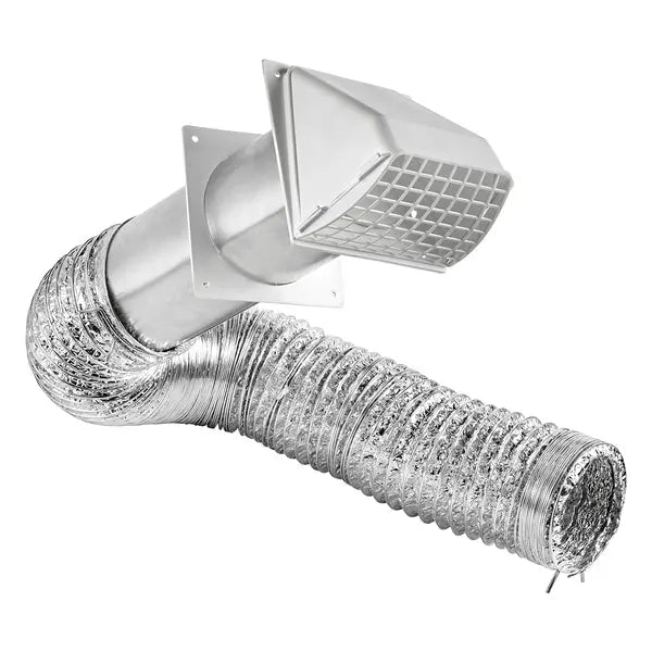 LAMBRO 1375W 4x8 Dryer Transition Duct Vent Kit with Damper and Accessories