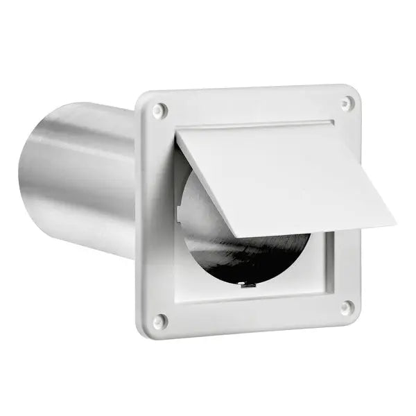 LAMBRO 1422WTP-R 4-Inch Plastic Wall Vent with Flap for Exhaust and Dryer Applications