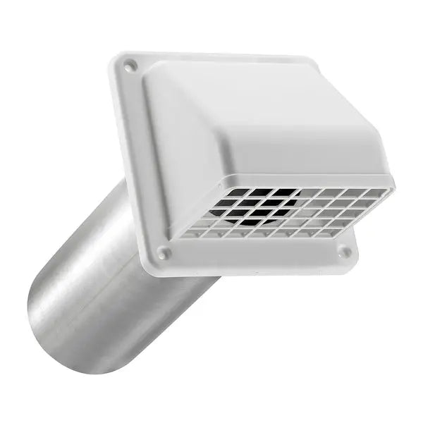 LAMBRO 224W-B 4-Inch Plastic Wall Exhaust Vent for Dryer and Bath Fan Installations