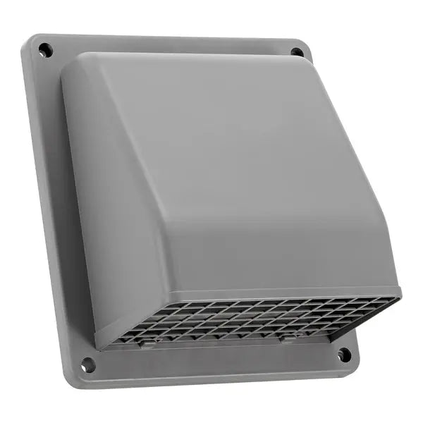 LAMBRO 6-inch Plastic Exhaust and Intake Vent with Removable Damper - Gray