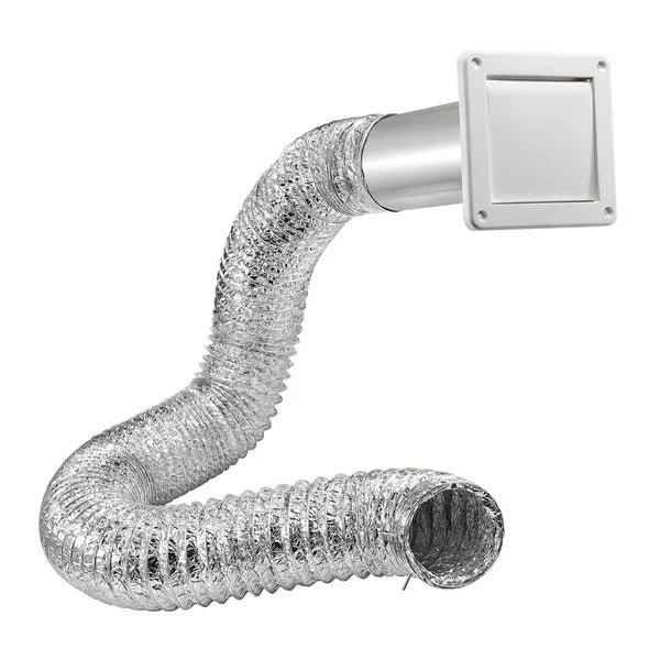 LAMBRO 481UL 4-inch Bathroom Venting Kit with Flap, Flexible Duct, and Clamps