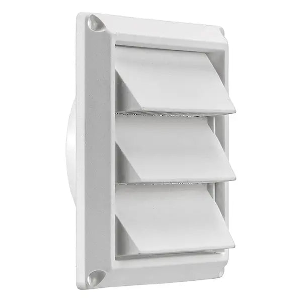 LAMBRO 604W 4-Inch White Air Intake Vent for Wall or Soffit Installations