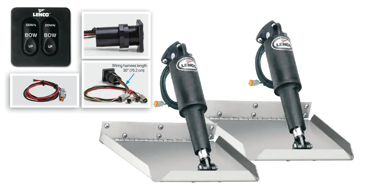 Lenco 12inx12in Edge Mount Trim tab Kit 12v with Standard Switch