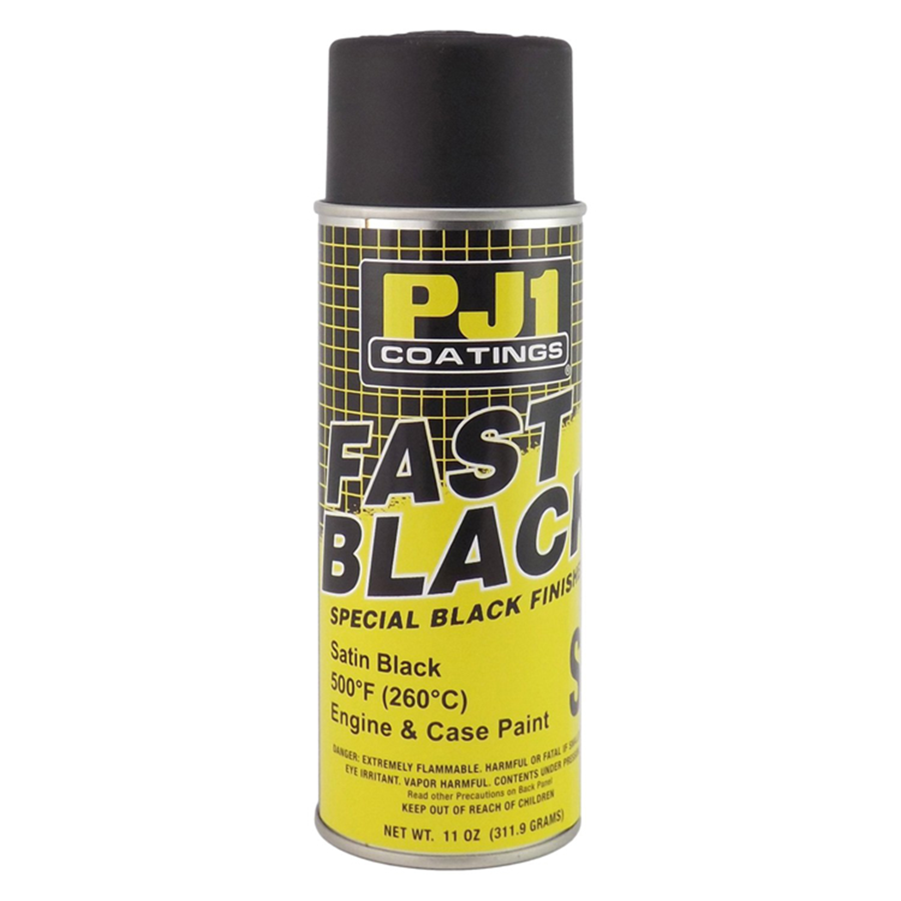 PJ1 Spray Black Satin Engine Paint - 11 oz, Part Number 16-SAT