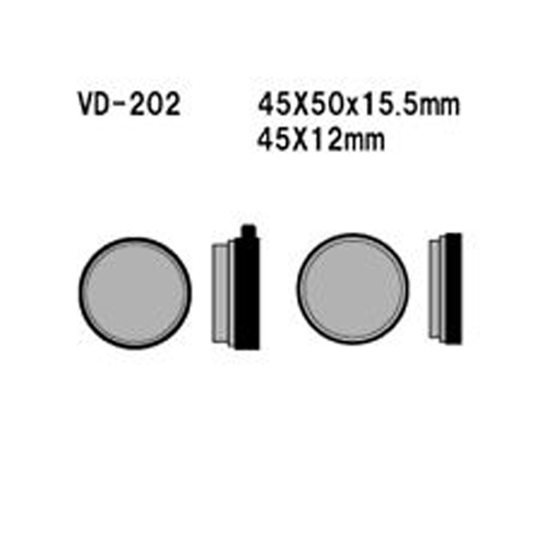 VESRAH Semi-Metallic Brake Pads VD-202 for Reliable Stopping Power