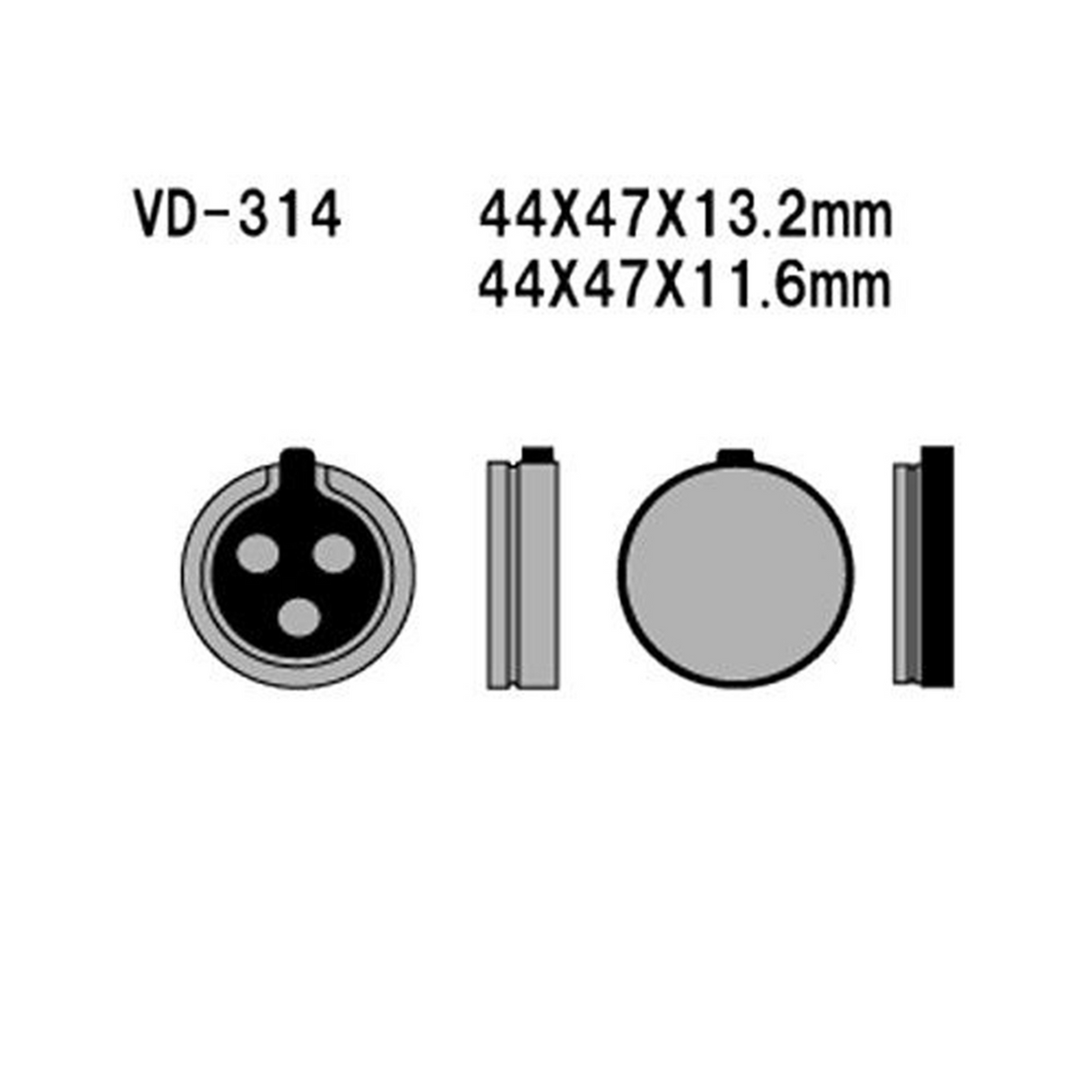 VESRAH Semi-Metallic Brake Pads VD-314 for Reliable Stopping Power