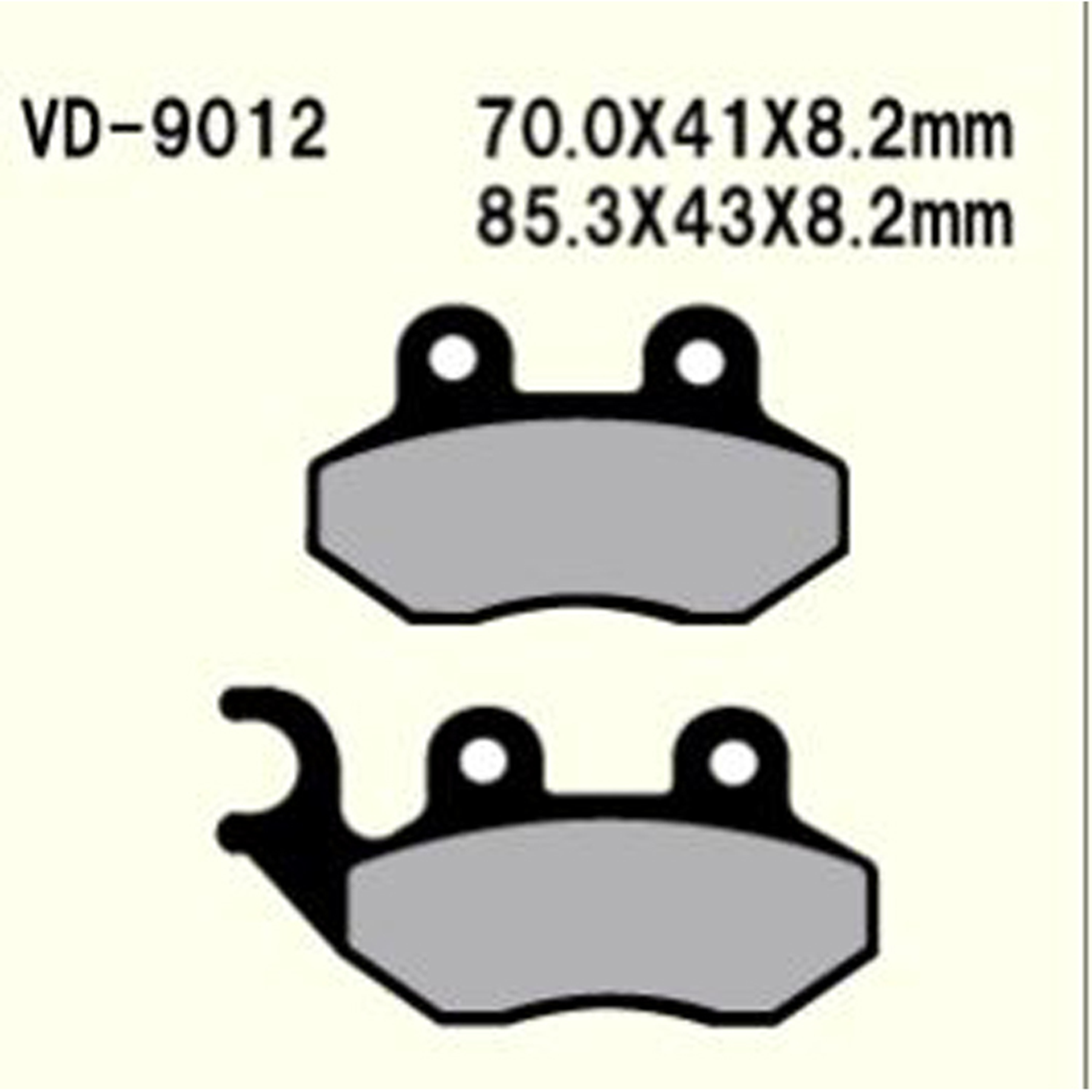VESRAH Semi-Metallic Brake Pads VD-9012 for Reliable Stopping Power