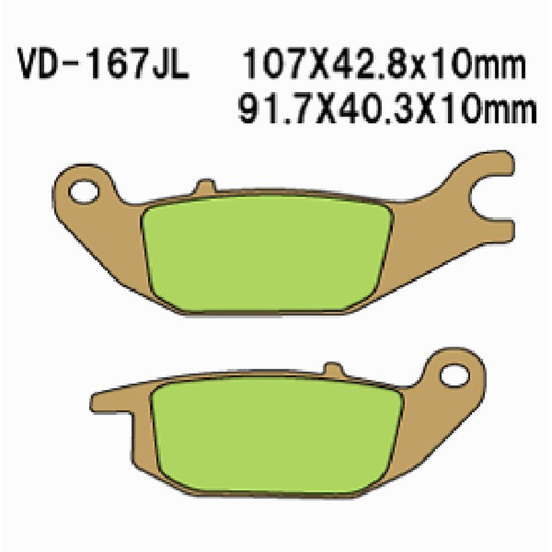 VESRAH Sintered Metal Brake Pads VD-167JL for Reliable Braking Performance