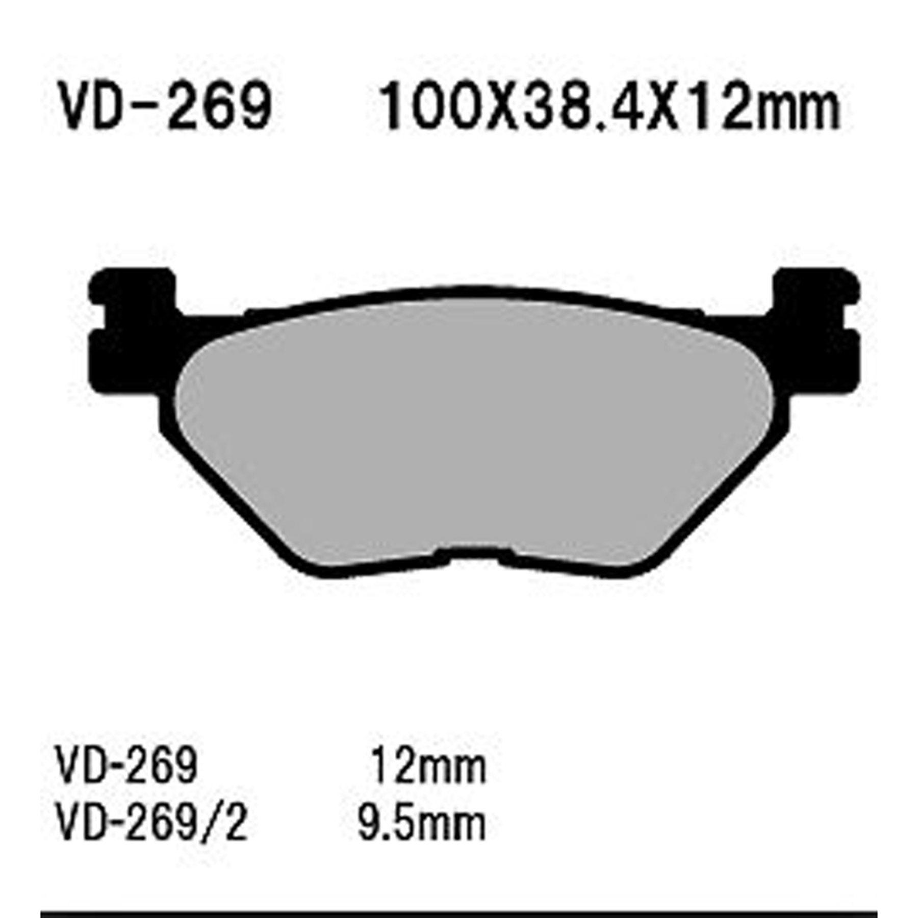 VESRAH Semi-Metallic Brake Pads VD-269 for Reliable Stopping Power