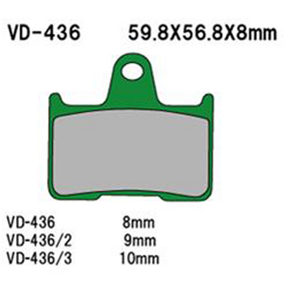 VESRAH Semi-Metallic Brake Pads VD-436/3 for Reliable Stopping Power