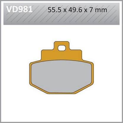 VESRAH VD-981 Semi-Metallic Brake Pads for Reliable Stopping Power