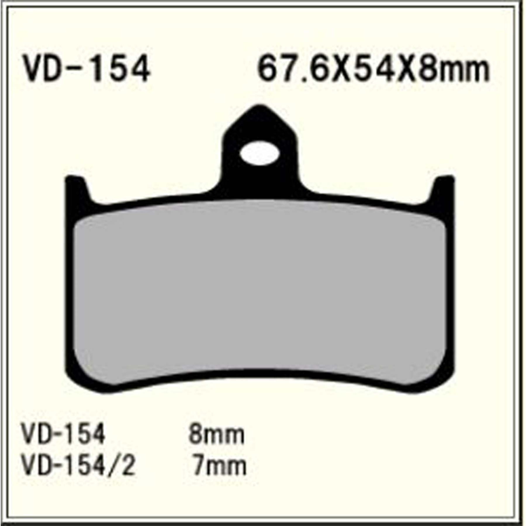VESRAH VD-154RJL Brake Pads for Reliable Stopping Power