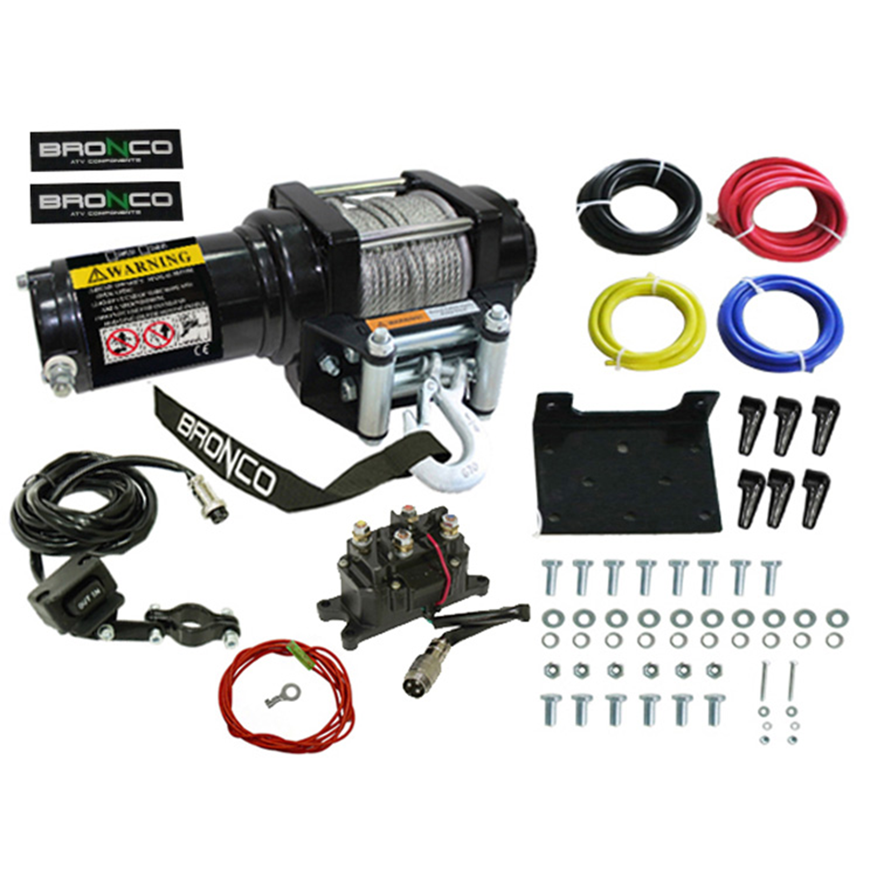 Bronco 3500 lb Winch Steel Cable - Durable and Reliable Recovery Accessory