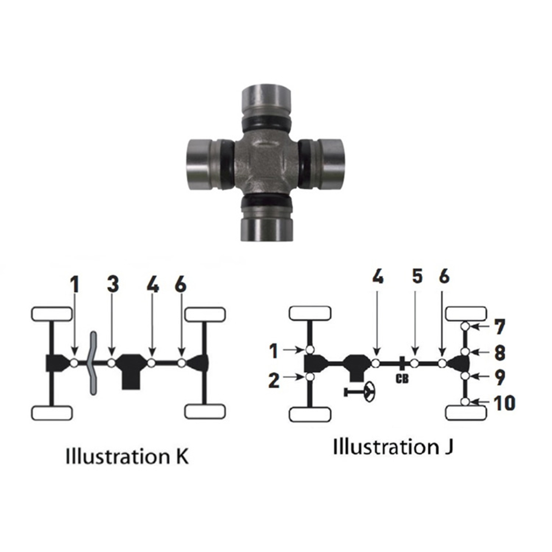 Bronco U Joint Kit Part Number AT-08539 for Durable Vehicle Drivetrain Performance