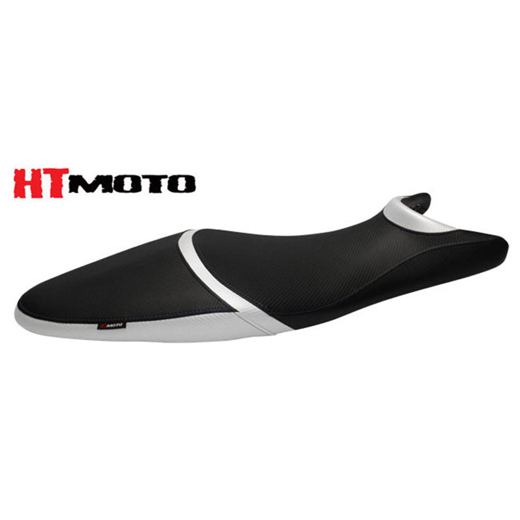 HT MOTO SB-S07 Seat Cover in Black Carbon Grey Stitch for Motorcycle