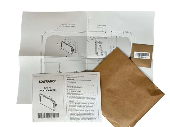 Lowrance Flush Mount Kit for Elite FS 9 - Part Number 000-15786-001