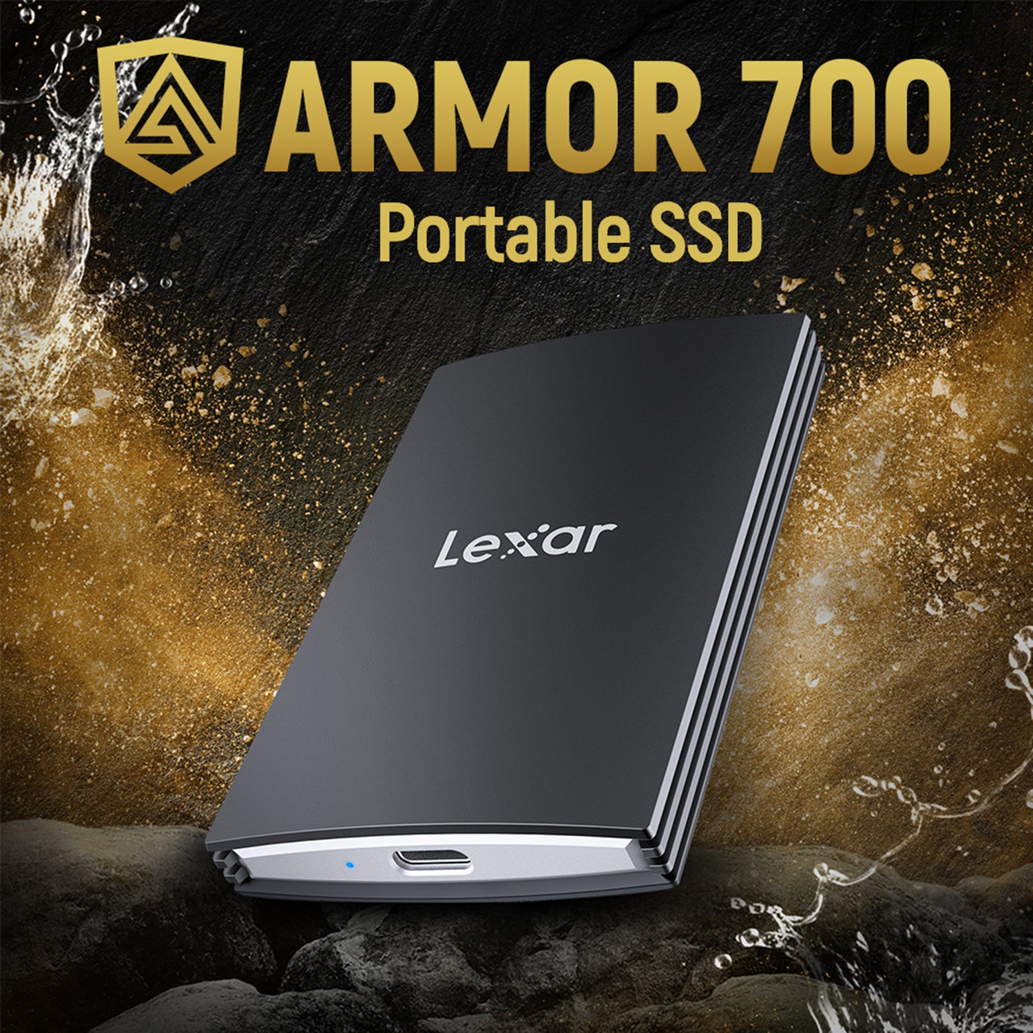 LEXAR Armor 700 4TB SSD - Rugged USB 3.2 Gen 2x2 External Drive with IP66 Water and Dust Resistance
