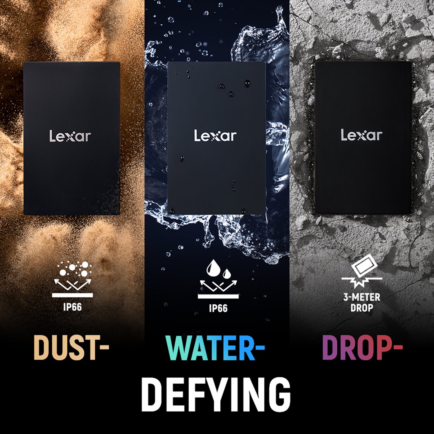 LEXAR Armor 700 4TB SSD - Rugged USB 3.2 Gen 2x2 External Drive with IP66 Water and Dust Resistance