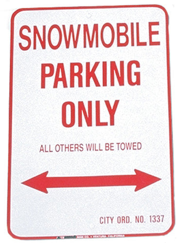 VOSS SIGNS Snowmobile Parking Only Aluminum Sign 12 x 18 inches – Durable and Weather-Resistant